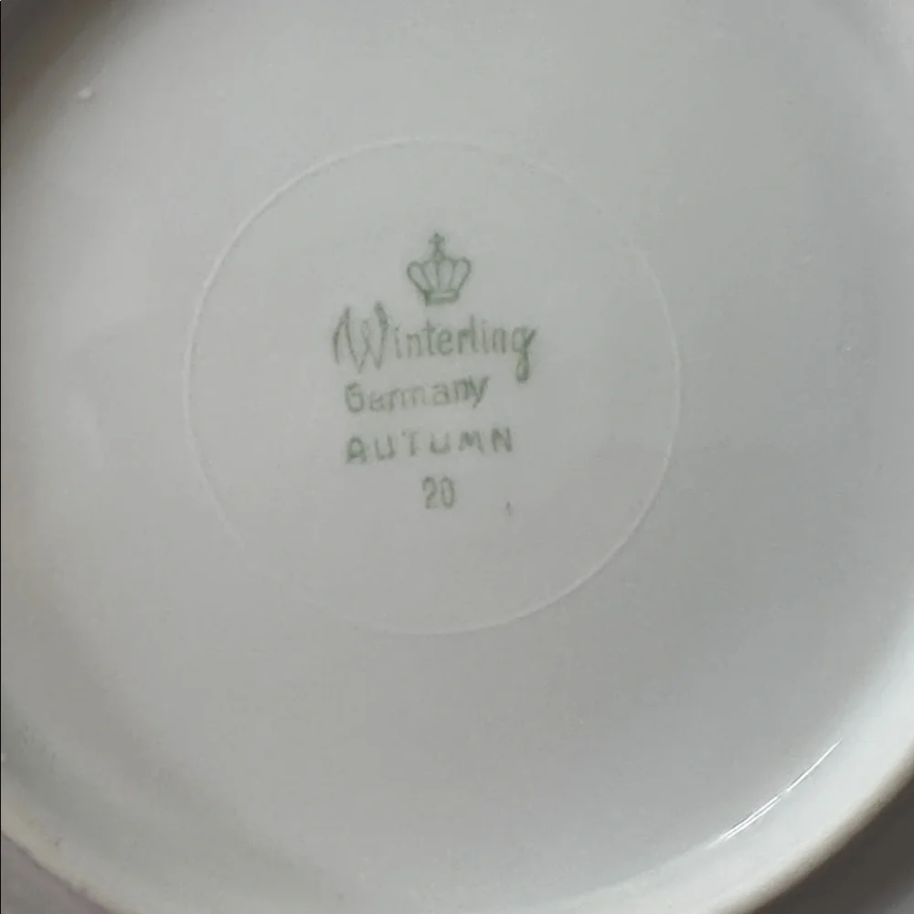 Winterling Germany Autumn Leaves Set of 4 Dessert Salad Plates Gold Trim Rim